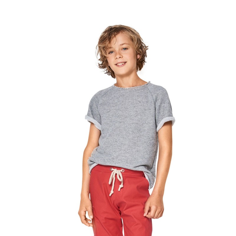 Pattern T-shirt with raglan...