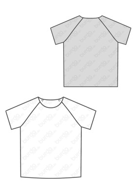 Pattern T-shirt with raglan sleeves (Burda 1/2018, pattern number 9346 C)