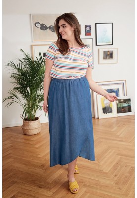 Pattern Skirt with an asymmetric bottom and smell effect (I love to sew 2/2019, pattern number 114)