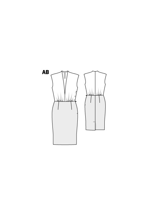 Pattern A cutaway dress with a deep V-neckline (Burda 8/2011, pattern number 126 B)