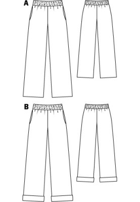 Pattern Straight-cut trousers with an elastic waistband (Burda 6/2011, pattern number 114 B)