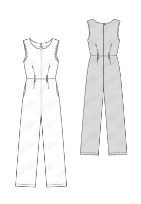 Pattern Long sleeveless overalls (Burda 1/2017, pattern number 6516 A)