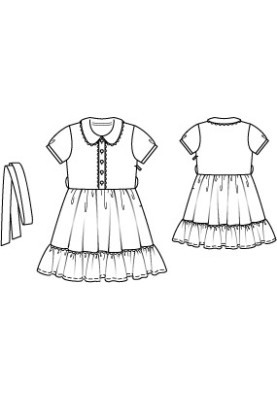 Pattern Dress with a round collar and a frill on the lower edge (Burda 6/2010, pattern number 145)