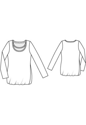 Pattern Two-layer pullover with elongated sleeves (Burda 8/2010, pattern number 112)