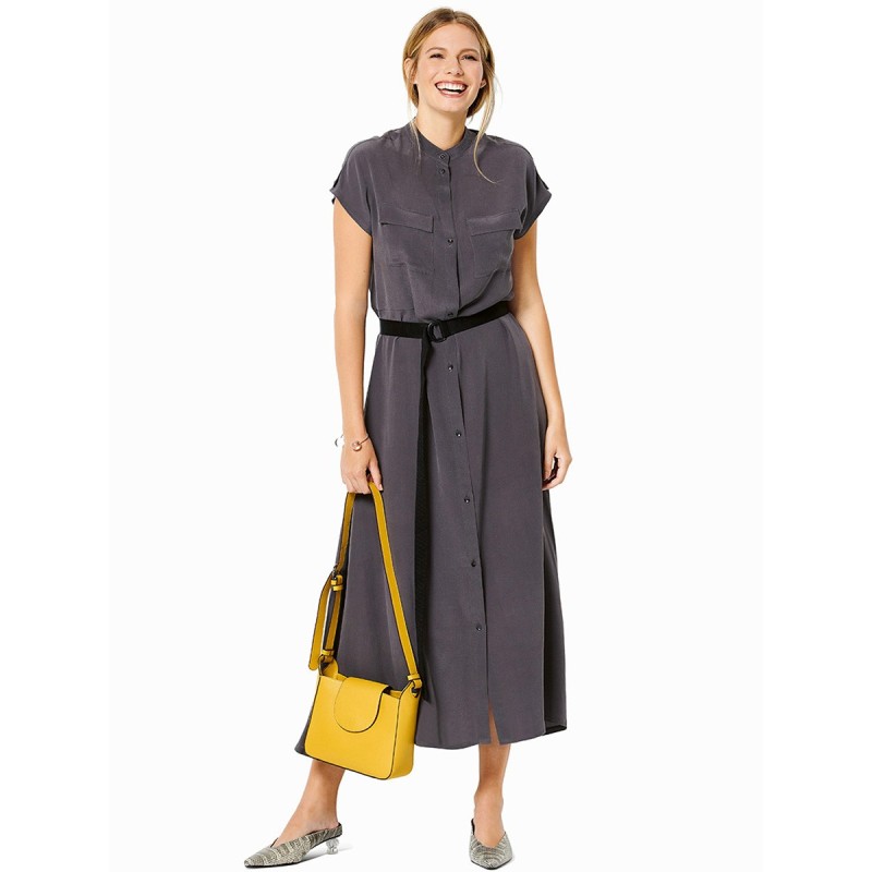 Pattern Shirt dress with...