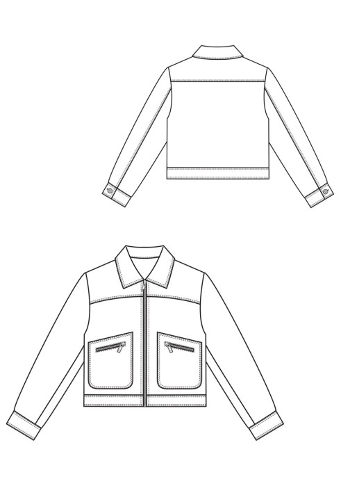 Short corduroy jacket pattern (I love to sew 3/2019, pattern number 123)