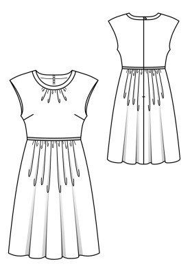 Pattern A cut-off dress with a lush skirt (Burda 10/2018, pattern number 111 B)