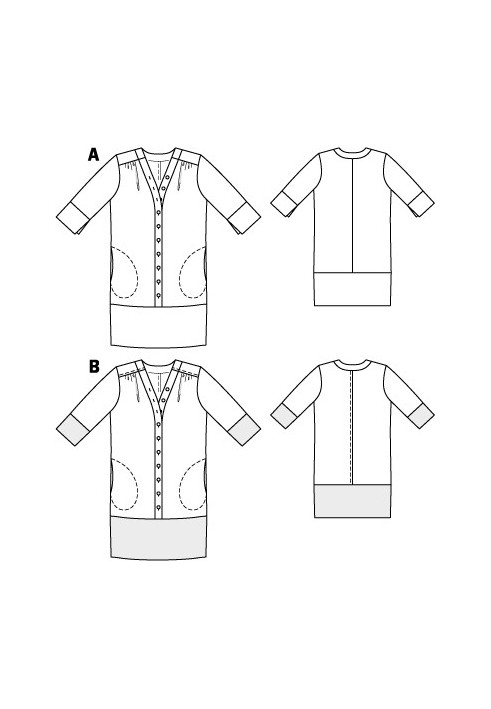 Pattern Shirt-cut linen dress (Burda 6/2011, pattern number 105 A)