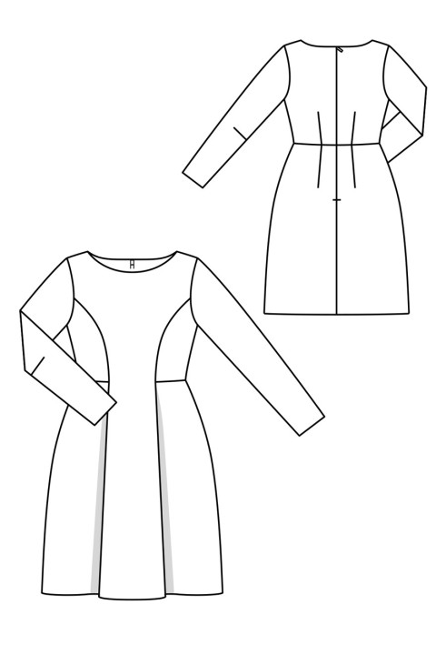 Pattern A cutaway dress with a bell-shaped skirt (Burda 10/2019, pattern number 109 A)