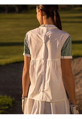 Pattern Blouse with a through fastener on the back (Burda 4/2018, pattern number 113)