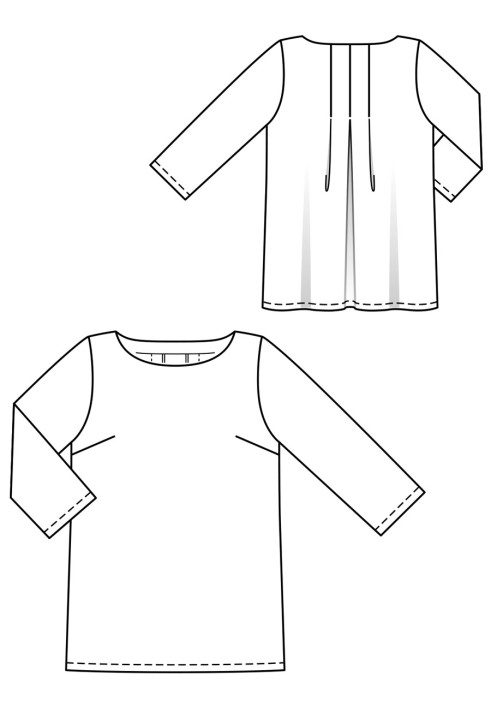 Pattern Tunic with pleats on the back (Burda 3/2019, pattern number 125 B)