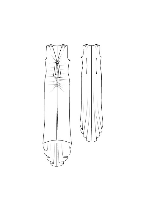 Pattern Wedding dress with a narrow cut and a long train (Burda 3/2011, pattern number 111)