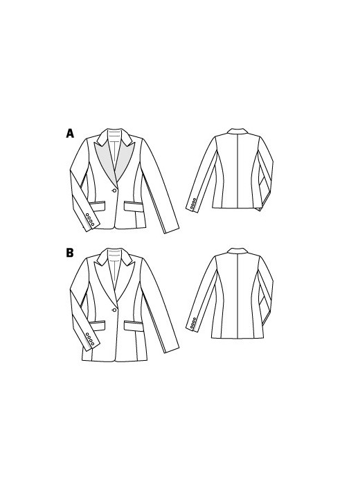 Выкройка Блейзер с контрастными лацканами (Burda 11/2012, № выкройки 127 A)