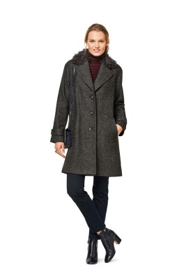 Pattern Single-breasted half coat with fur collar (Burda 2/2017, pattern number 6462 B)