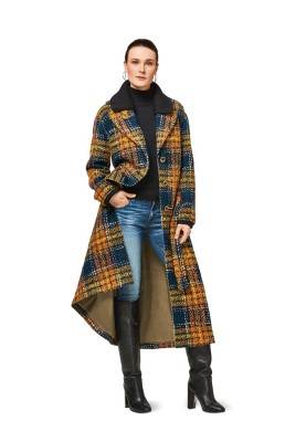 Pattern Single-breasted half coat with fur collar (Burda 2/2017, pattern number 6462 B)