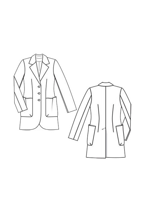 Pattern Long jacket with voluminous pockets (Burda 11/2011, pattern number 115)