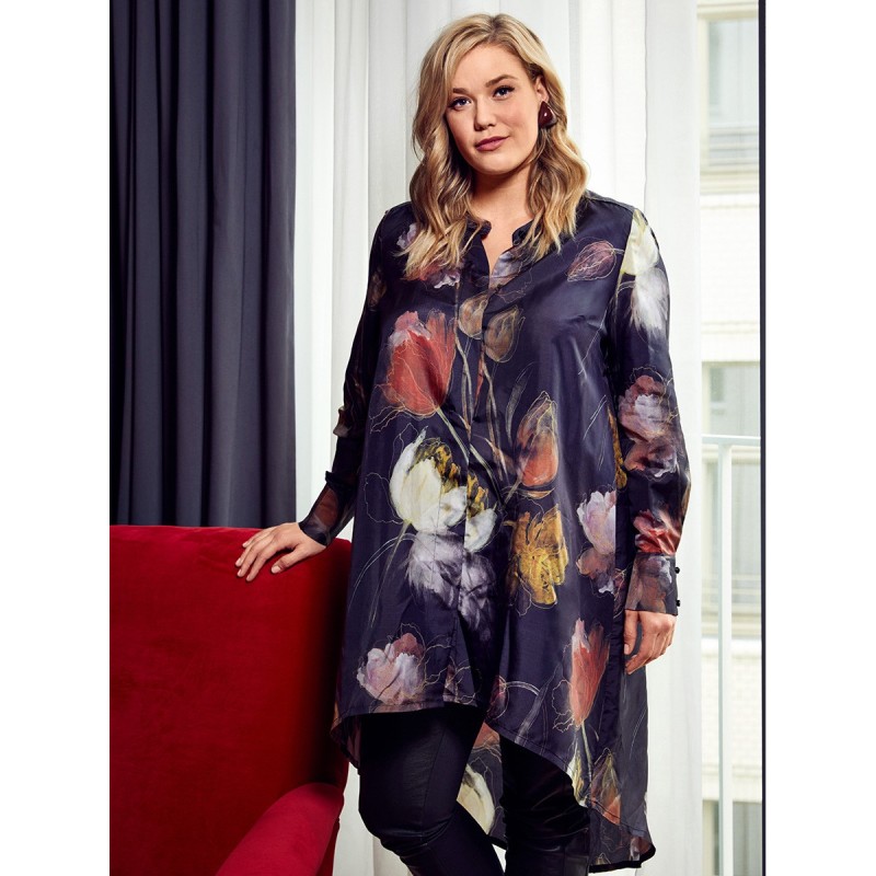 Pattern A-line blouse with...