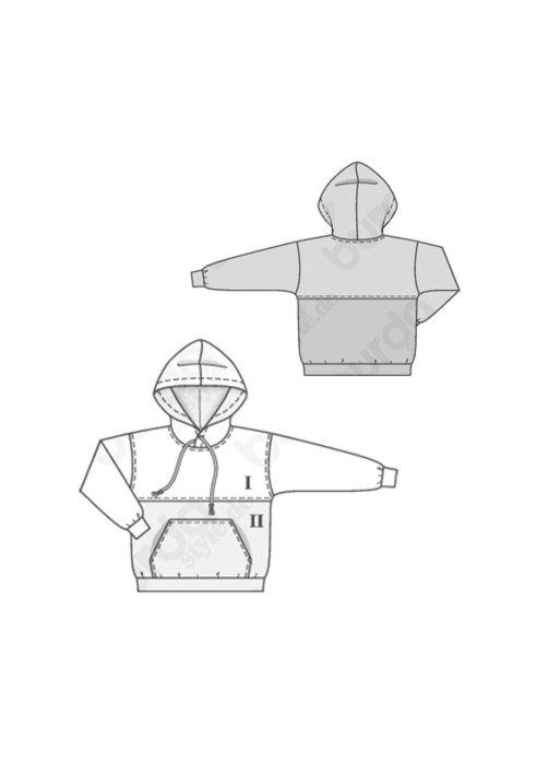 Выкройка Анорак трикотажный с капюшоном (Burda 1/2020, № выкройки 9301 A)