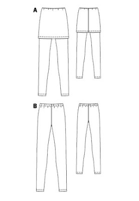 Викрійка Легінси трикотажні видовженого крою (Burda 1/2011, № викрійки 130 B)