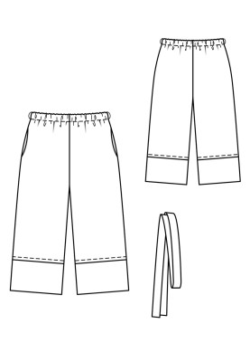 Pattern Culottes with a belt (Burda 2/2020, pattern number 127)