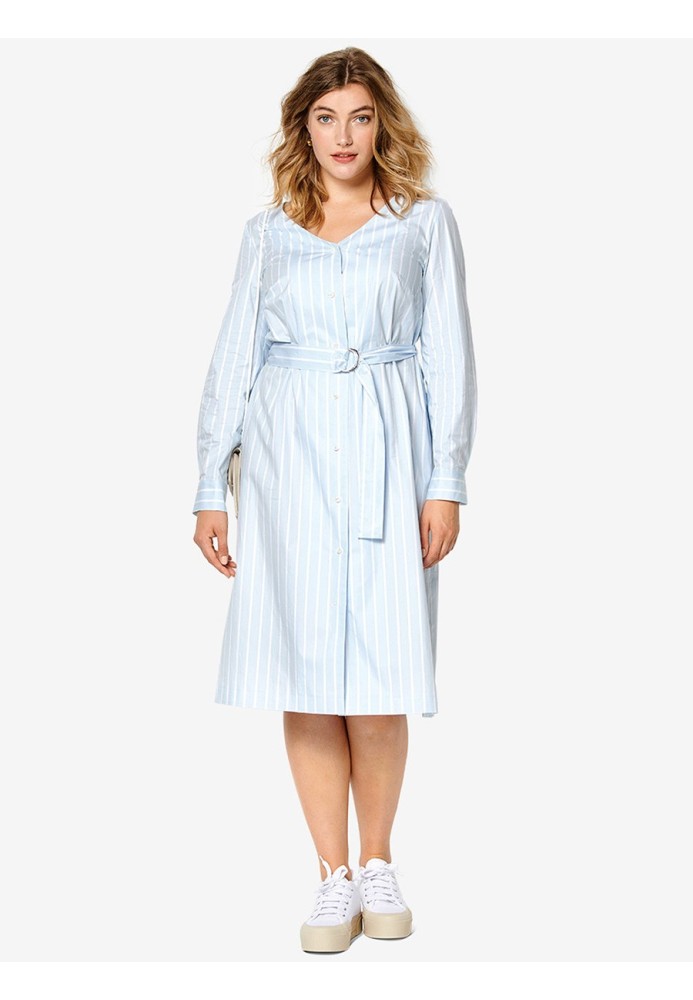 Pattern V-neck shirt dress without collar (Burda 1/2020, pattern no. 6215 B)