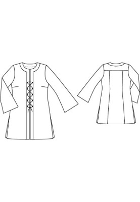 Pattern Tunic fitted silhouette with lacing (Burda 4/2010, pattern number 142)