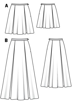 Pattern Satin skirt with pleats (Burda 6/2011, pattern number 117 A)