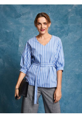 Pattern V-neck straight cut blouse (Burda 3/2019, pattern number 103 B)