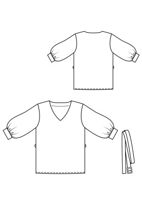 Выкройка Блуза прямого кроя с V-образным вырезом (Burda 3/2019, № выкройки 103 B)