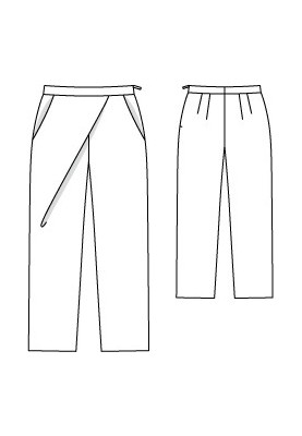 Pattern Straight-cut trousers with a smell effect (Burda 8/2010, pattern number 137)