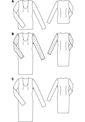 Pattern Pullover of a fitted cut with folds at the neck (Burda 4/2012, pattern number 103 A)