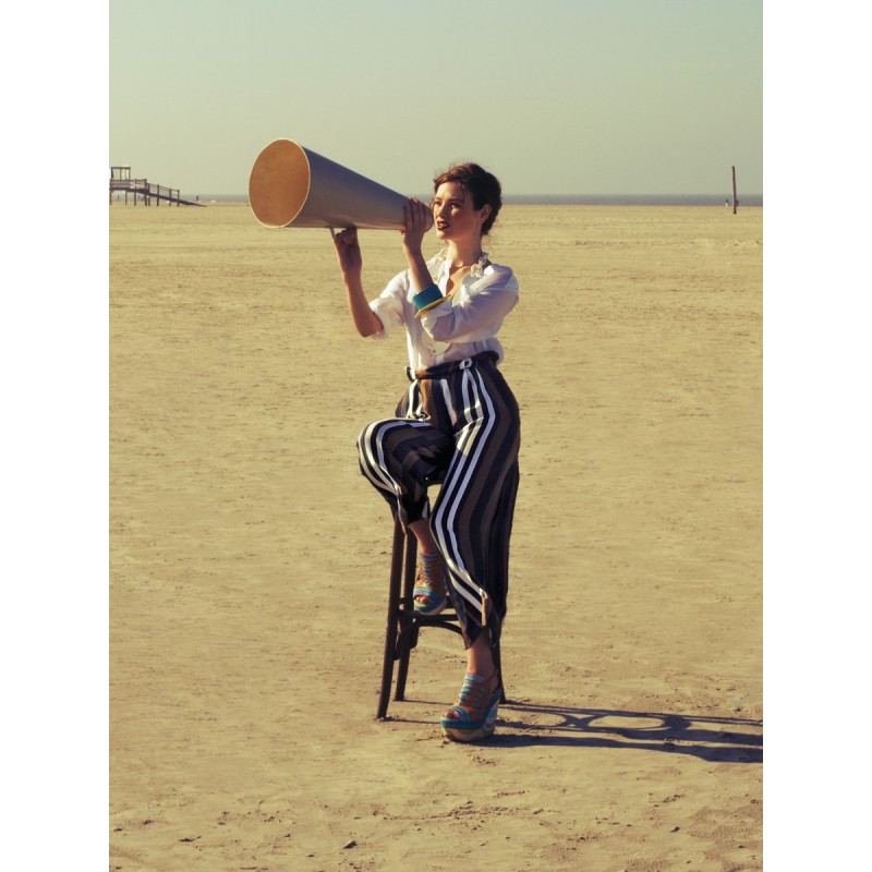 Pattern Wide-cut silk...