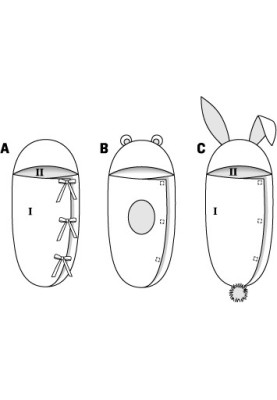 Pattern Envelope for babies with a hood (Burda 2/2014, pattern number 9421 A)