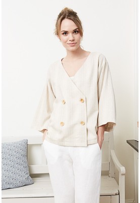 Pattern Double-breasted linen jacket without a collar (I love to sew 1/2019, pattern number 119)