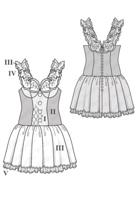 Pattern Carnival costume "Harlequin" (Burda 2/2018, pattern number 2354 B)