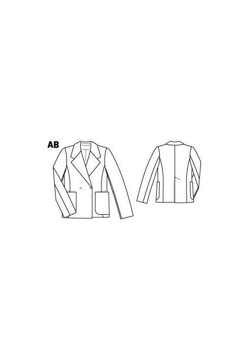 Pattern Double-breasted blazer with button fastening (Burda 4/2011, pattern number 101 A)