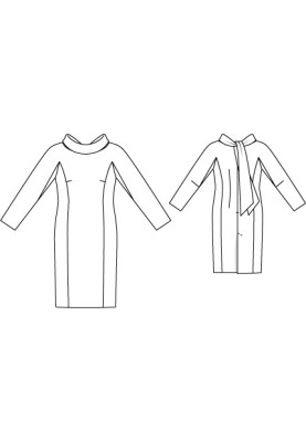 Pattern Dress of a fitted silhouette with a scarf collar (Burda 8/2011, pattern number 123)