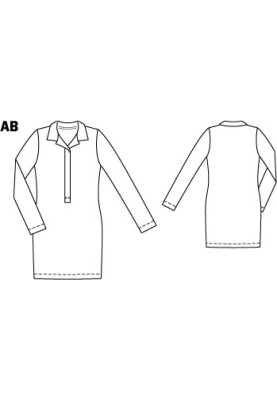 Pattern Dress with a pressed cut with a polo fastener (Burda 3/2011, pattern number 130 A)