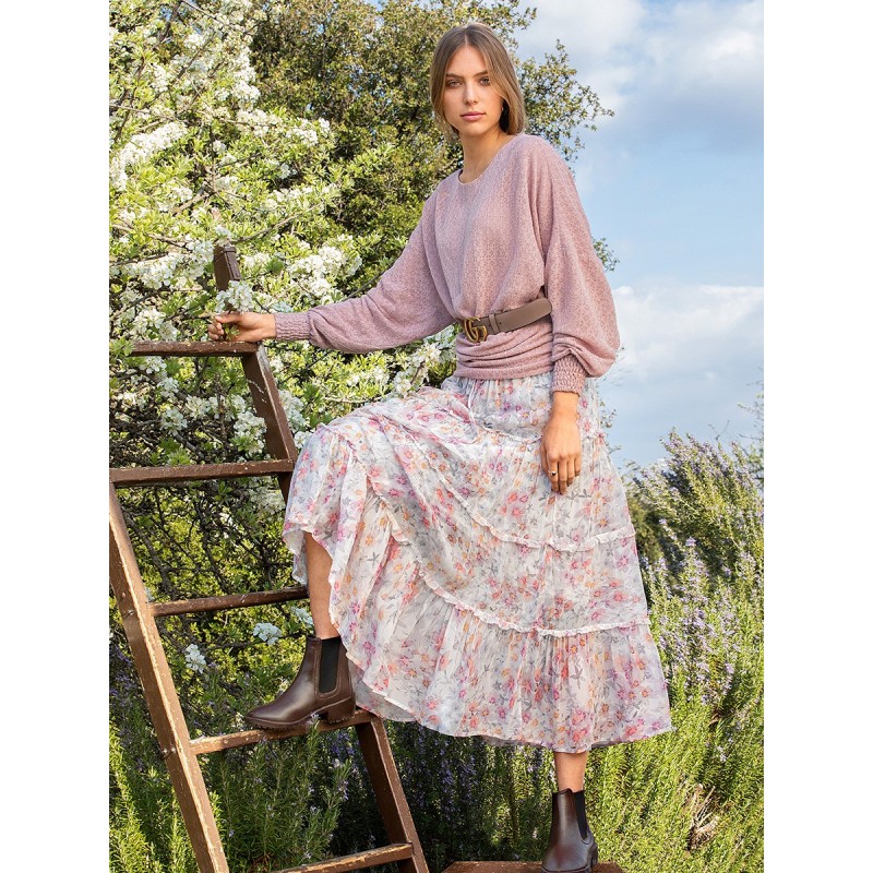 Pattern Spacious pullover...