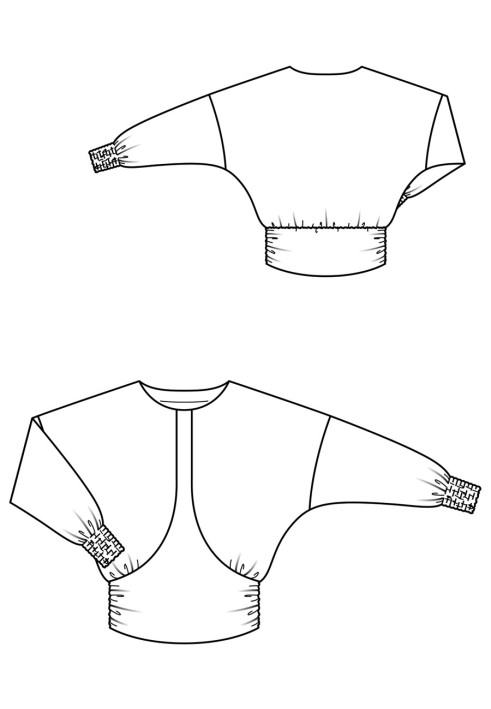 Pattern Spacious pullover with a narrow lower part (Burda 8/2019, pattern number 117 B)