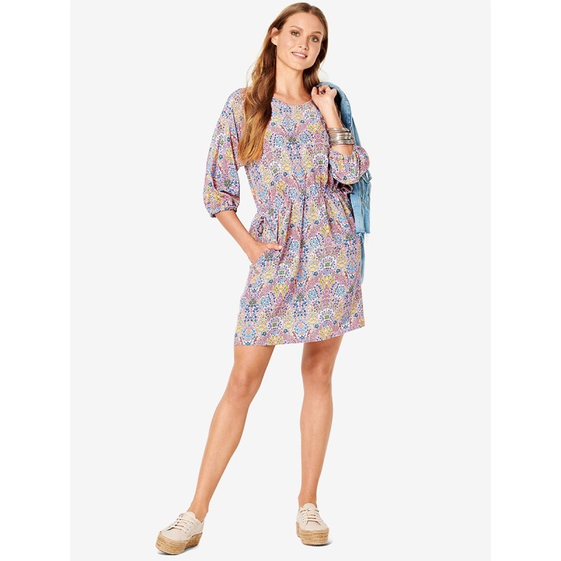 Pattern Dress with puffy...