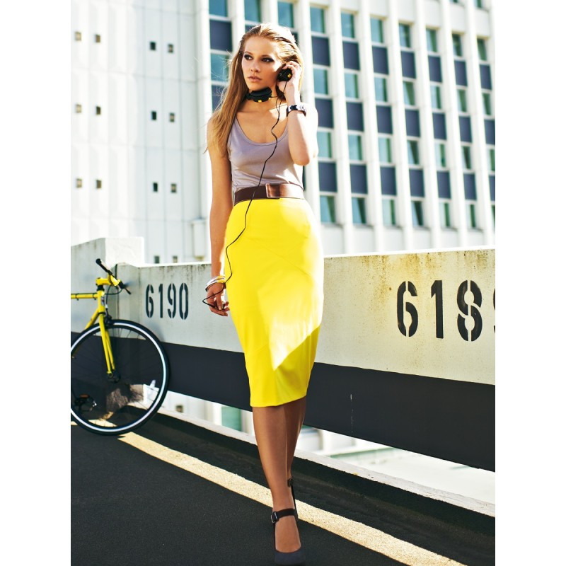 Pattern Pencil skirt with...