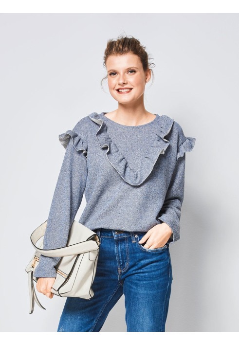 Pattern Pullover with contrasting cuffs (Burda 1/2018, pattern number 6406 B)