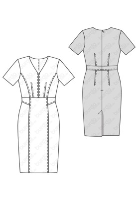 Pattern Sheath dress with short sleeves (Burda 2/2019, pattern no. 6279 A)