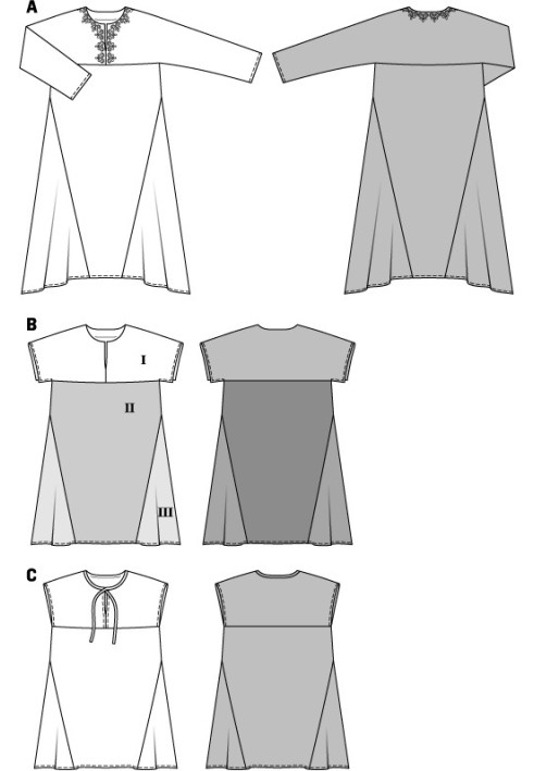 Выкройка Платье макси с клиньями годе (Burda 2/2015, № выкройки 6731 A)