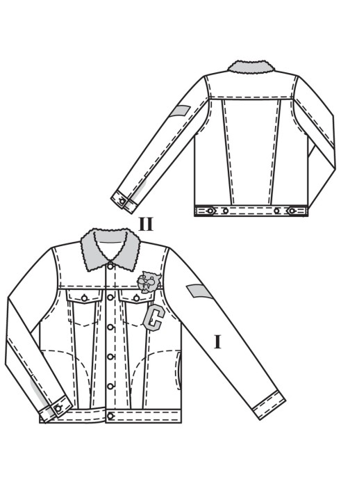 Pattern Denim jacket with a fur collar (Burda 9/2017, pattern number 133)