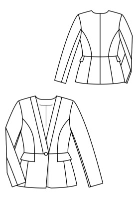 Pattern Jacket with a basque and a deep V-neckline (Burda 11/2018, pattern number 119)