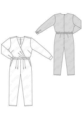 Pattern Viscose overalls with a smell on the bodice (Burda 1/2018, pattern number 6444 B)