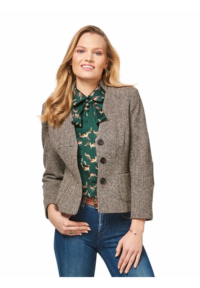 Pattern Jacket of a fitted silhouette with a stand-up collar (Burda 2/2017, pattern number 6464 B)