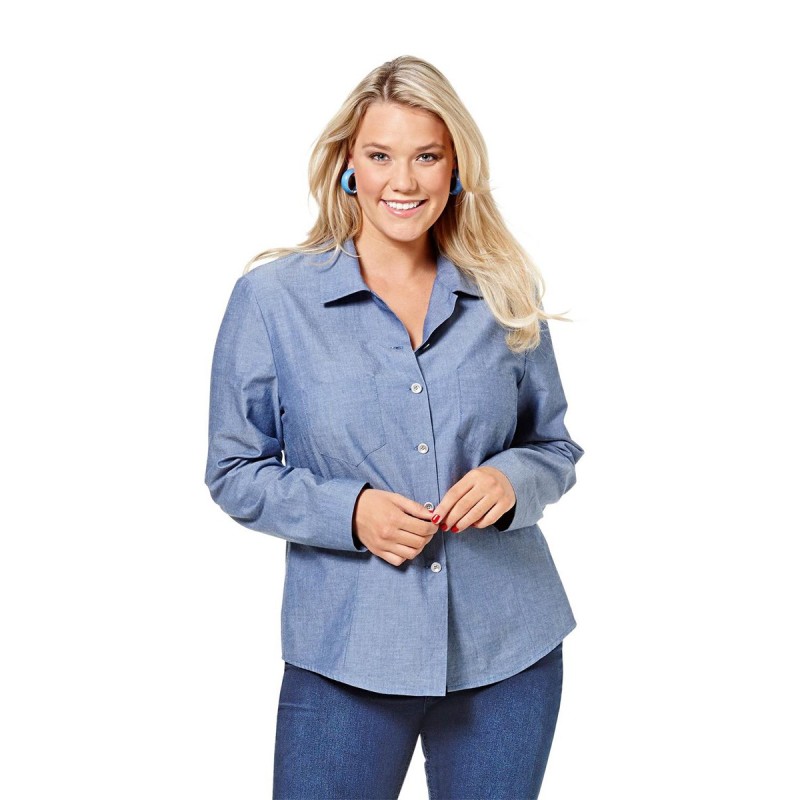 Pattern Denim blouse-shirt...